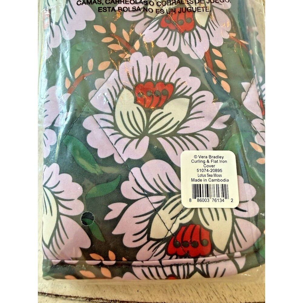 Vera Bradley Curling Iron Cover Lotus Sea Moss Ultralight Heat Resistant NWT - Picture 3 of 4